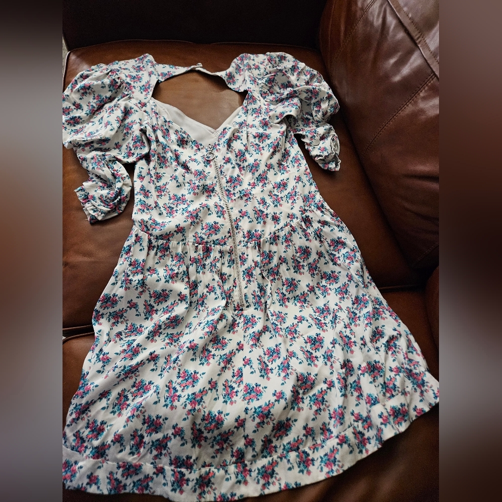 For Love And Lemons White Floral Dress Small Euc - Picture 10 of 12